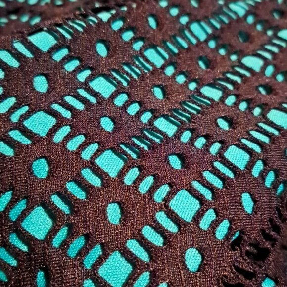 Lane Bryant women's size 18 overlay dress black and teal, VGUC - Picture 9 of 10